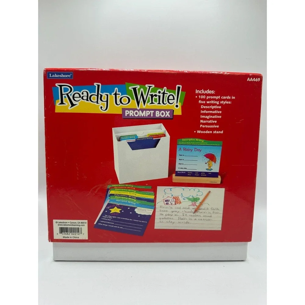 Lakeshore Ready to Write Prompt Box COMPLETE 100 Prompts AA469 Ages 6+